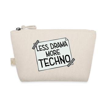 Less drama more techno Spruch Party Rave Logo Text - Bio-Täschchen - Natur - Vorne