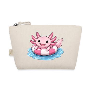 Süßer Axolotl im Schwimmring - Bio-Täschchen - Natur - Vorne