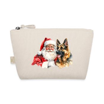 Weihnachtsmann Deutscher Schäferhund - Bio-Täschchen - Natur - Vorne