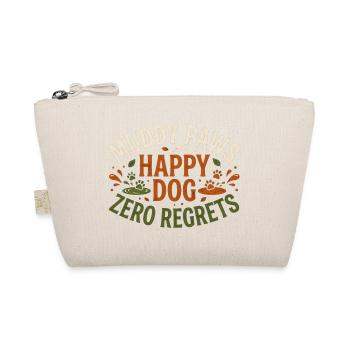 uddy Paws Happy Dog Zero Regrets – Lustiges Hundeh - Bio-Täschchen - Natur - Vorne