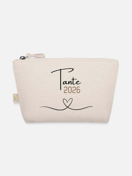 Tante 2026, Baby Ankündigung, Geschenk für Tante - Bio-Täschchen - Natur