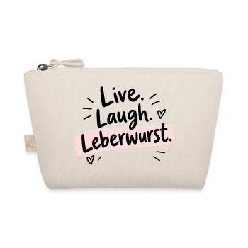 Live Laugh Leberwurst – Lustiger Spruch - Bio-Täschchen - Natur - Vorne