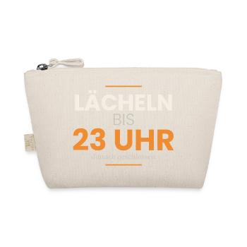 Lächeln bis 23 Uhr – Lustiger Kellner Spruch - Bio-Täschchen - Natur - Vorne