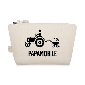 Popemobile (Traktor & Kinderwagen / Schwarz) - Bio-Täschchen - Natur - Vorne