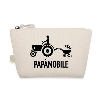 Papàmobile (Traktor und Personenwagen / schwarz) - Bio-Täschchen - Natur - Vorne