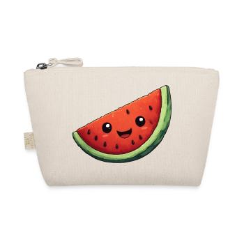 Kawaii Wassermelone Scheibe - Bio-Täschchen - Natur - Vorne