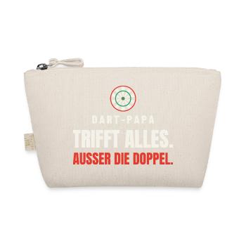 Dart Papa Geschenk: Trifft alles außer Doppel - Bio-Täschchen - Natur - Vorne