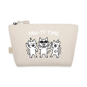 Paw-ty Time – Katzen feiern (für dunkle Shirts) - Bio-Täschchen - Natur - Vorne