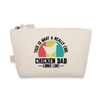Huhn Papa Spruch Retro - Bio-Täschchen - Natur - Vorne