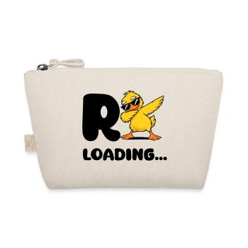 Lustiges Enten-Design mit großem R und Loading - Bio-Täschchen - Natur - Vorne