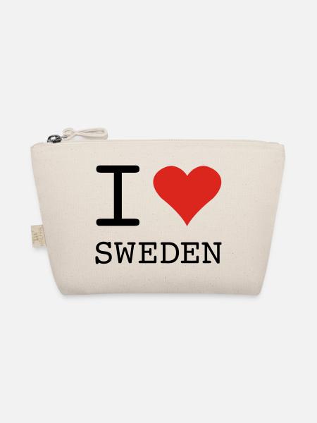 I LOVE SWEDEN Schweden - Organic Pouch - nature - Front