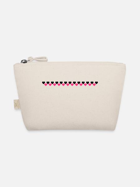 Heart over heart - Organic Pouch - nature - Front