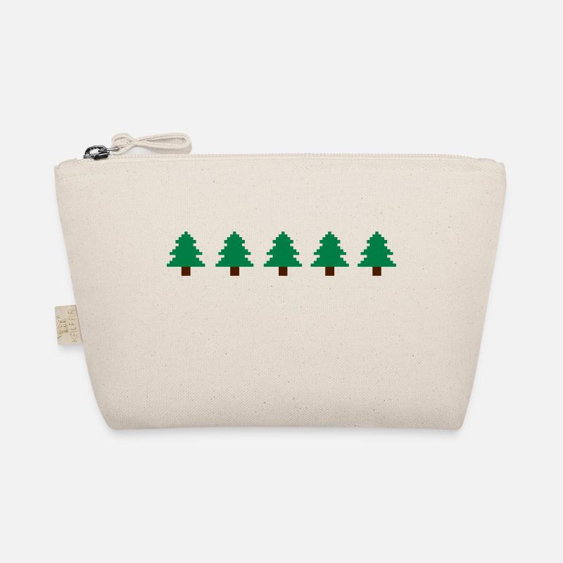Weihnachtsbäume Pixel - Bio-Täschchen - Natur