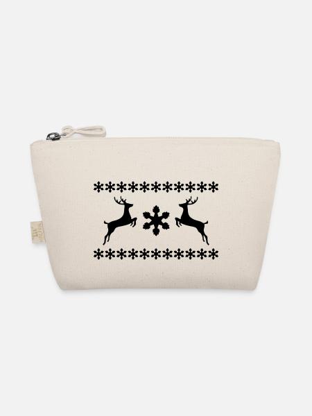 Rentier Weihnachten Pullover - Bio-Täschchen - Natur - Vorne