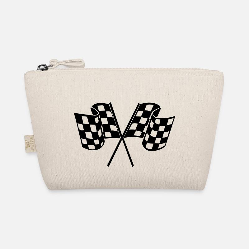 Flag Race Car Destination Motorcycle Organic Pouch