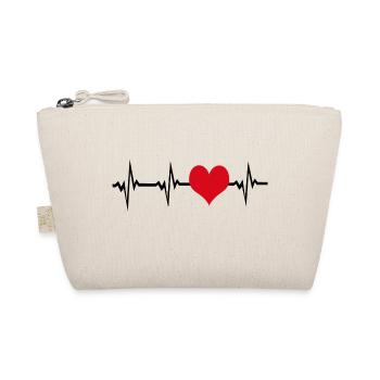 My heart beat loves you - Organic Pouch - nature - Front