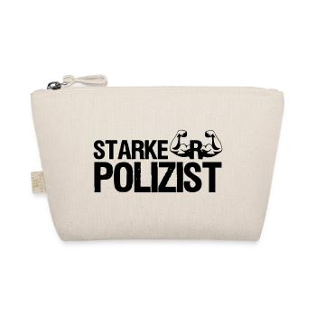 Starker Polizist, Polizei, Sprüche, Geschenk - Bio-Täschchen - Natur - Vorne