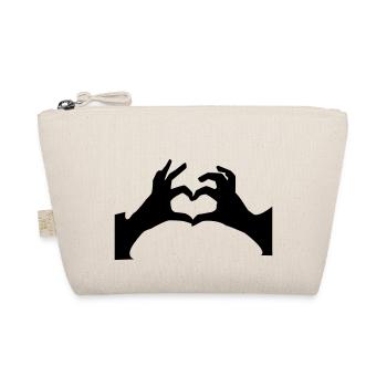 Hände Herz liebe treue Geschenk Partner Zusammen - Bio-Täschchen - Natur - Vorne