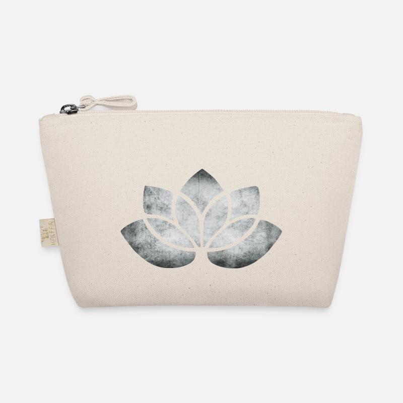 yoga lotus blume silber - Bio-Täschchen - Natur