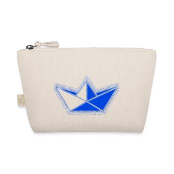 Blaues Segelboot aus Origami. - Bio-Täschchen - Natur - Vorne