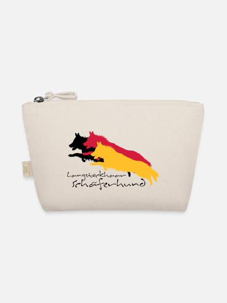 langstockhaar schäferhund - Bio-Täschchen - Natur - Vorne