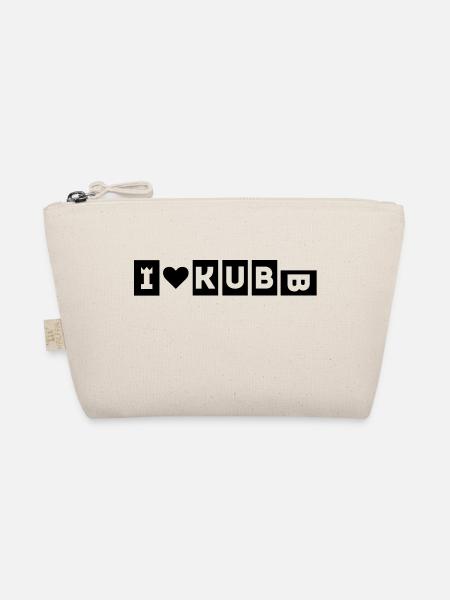 I LOVE KUBB - T-Shirt für KUBB-Spieler - Bio-Täschchen - Natur - Vorne