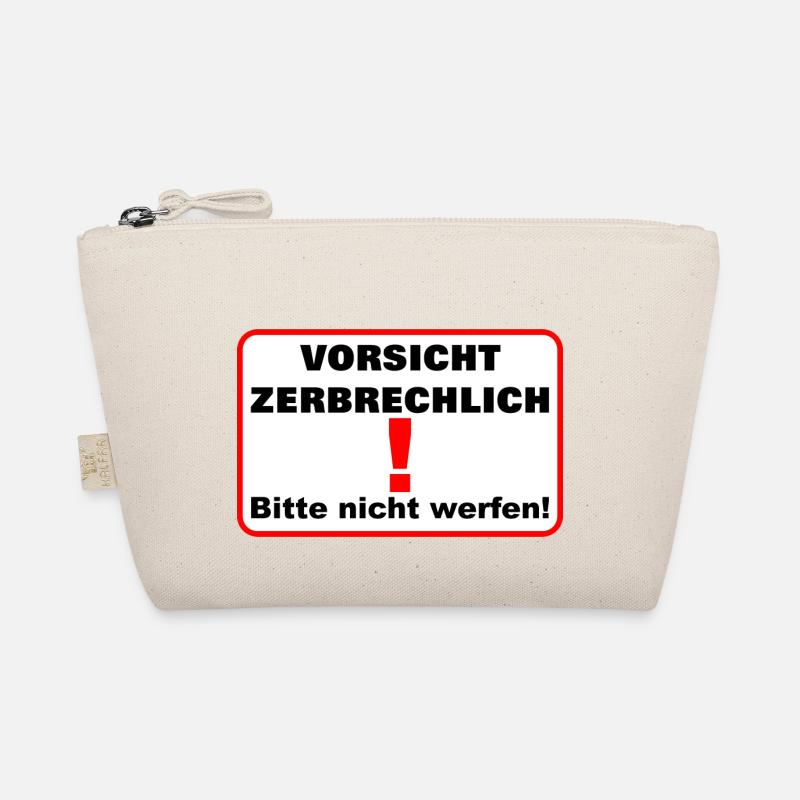 Zerbrechlich vorsicht - Bio-Täschchen - Natur