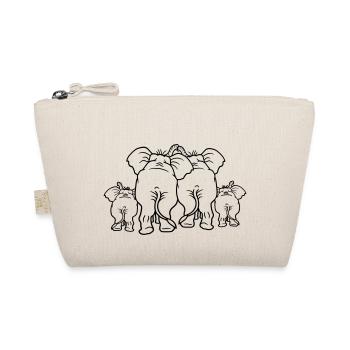 elephant family love couple paerchen 2 baby child - Organic Pouch - nature - Front