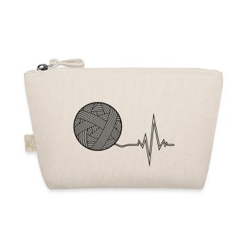 EKG Herzschlag Wolle - Bio-Täschchen - Natur - Vorne