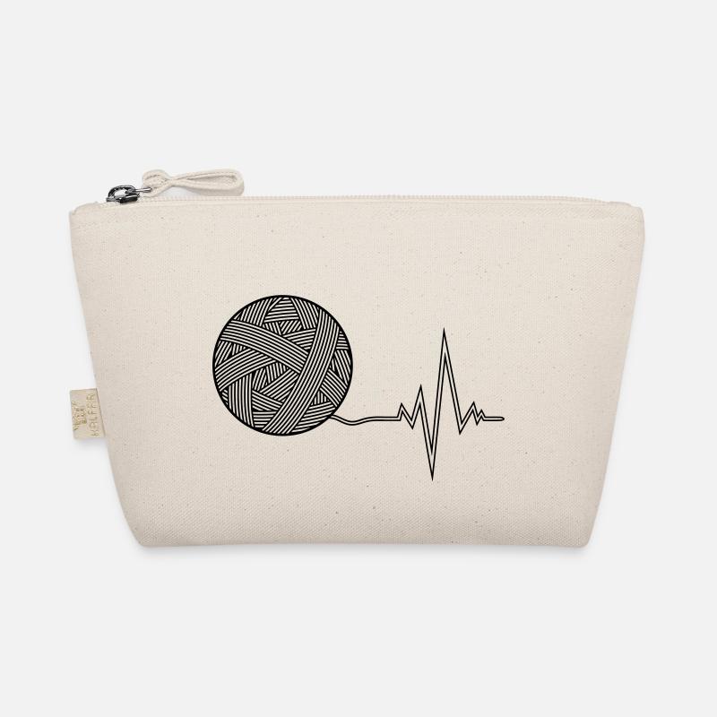 EKG heartbeat wool Organic Pouch