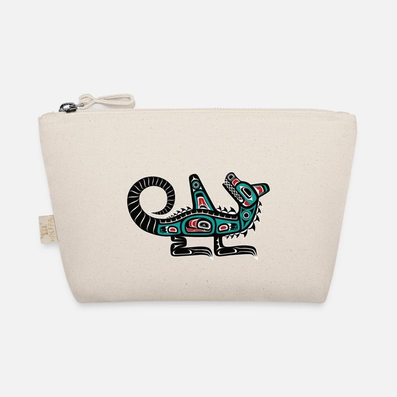 Wasgo Seewolf Haida Tlingit Kunst - Bio-Täschchen - Natur