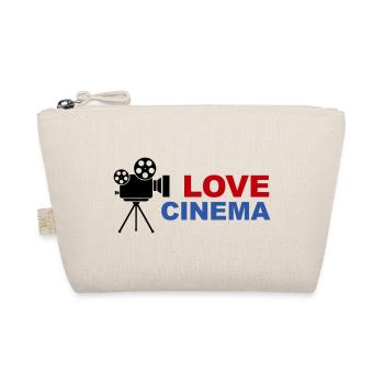Love Cinema Bold Red Blue Typography - Organic Pouch - nature - Front