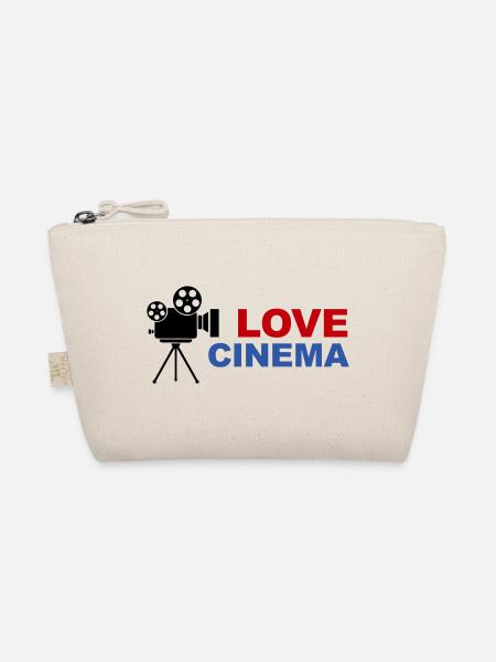 Love Cinema Bold Red Blue Typography - Organic Pouch - nature - Front