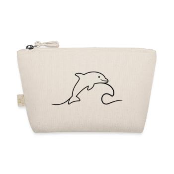Dolphin on wave icon outline cheerfully jumping - Organic Pouch - nature - Front