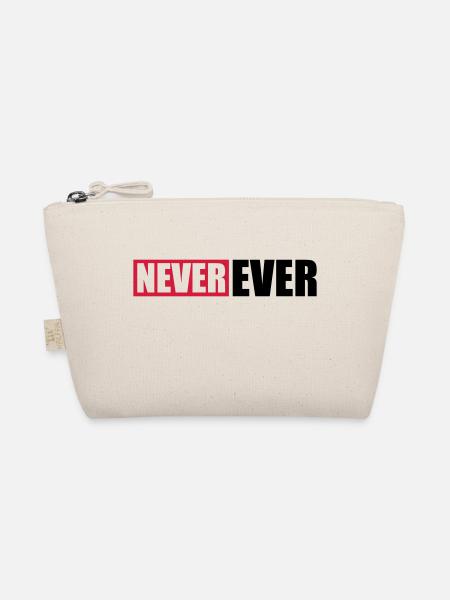 Balken Never Ever - Bio-Täschchen - Natur - Vorne