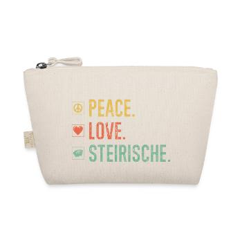 Peace Love Steirische Harmonika, Retro Quetschn - Bio-Täschchen - Natur - Vorne