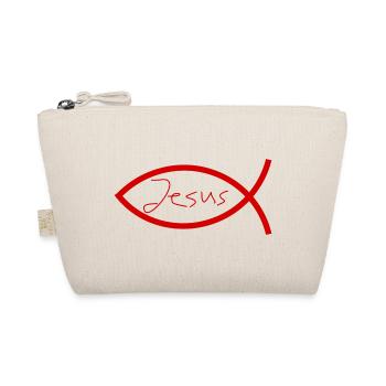 Jesusfisch Ichthys Fisch Fische - Bio-Täschchen - Natur - Vorne