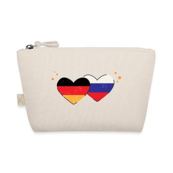 I love Russia Germany flags hearts - Organic Pouch - nature - Front