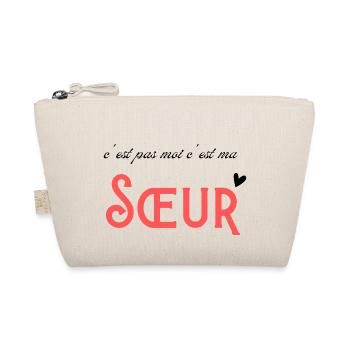 c'est pas moi c'est ma sœur-t-shirt assortis frère - Trousse biologique - nature - Devant