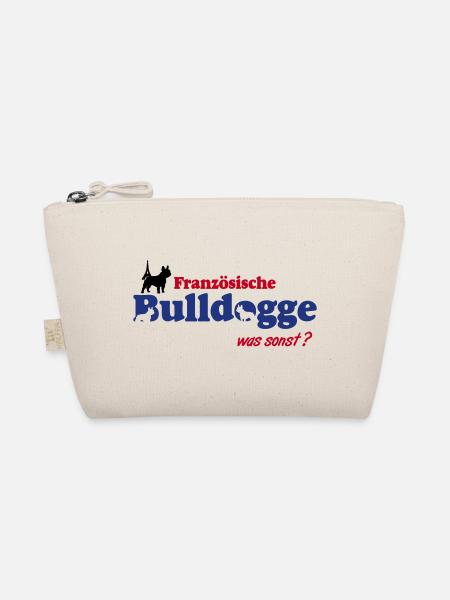 Französische Bulldogge Logo - Bio-Täschchen - Natur - Vorne
