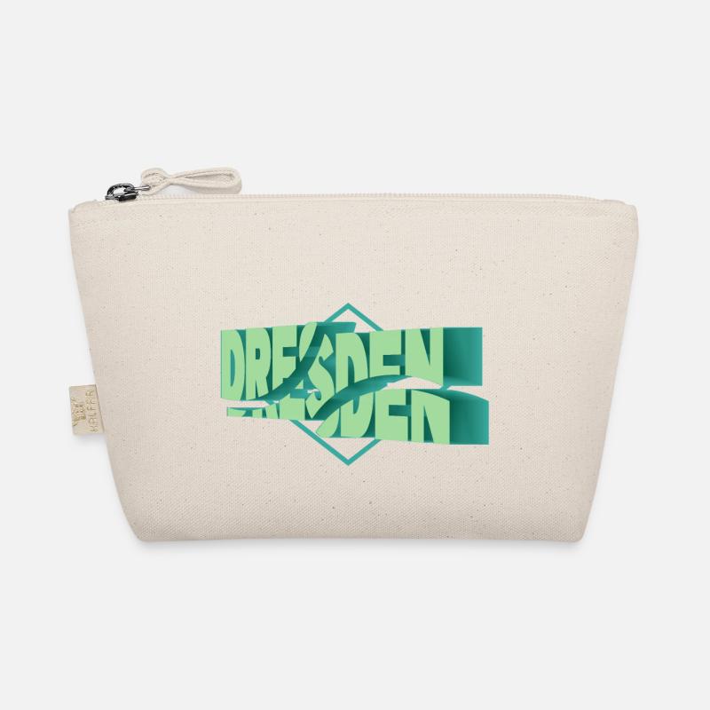 Dresden Germany City 3D Font Skyline Organic Pouch