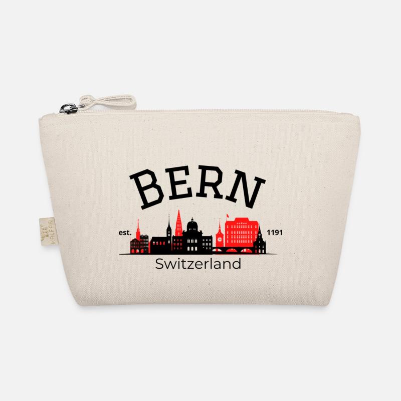 Bern skyline silhouette - Organic Pouch - nature