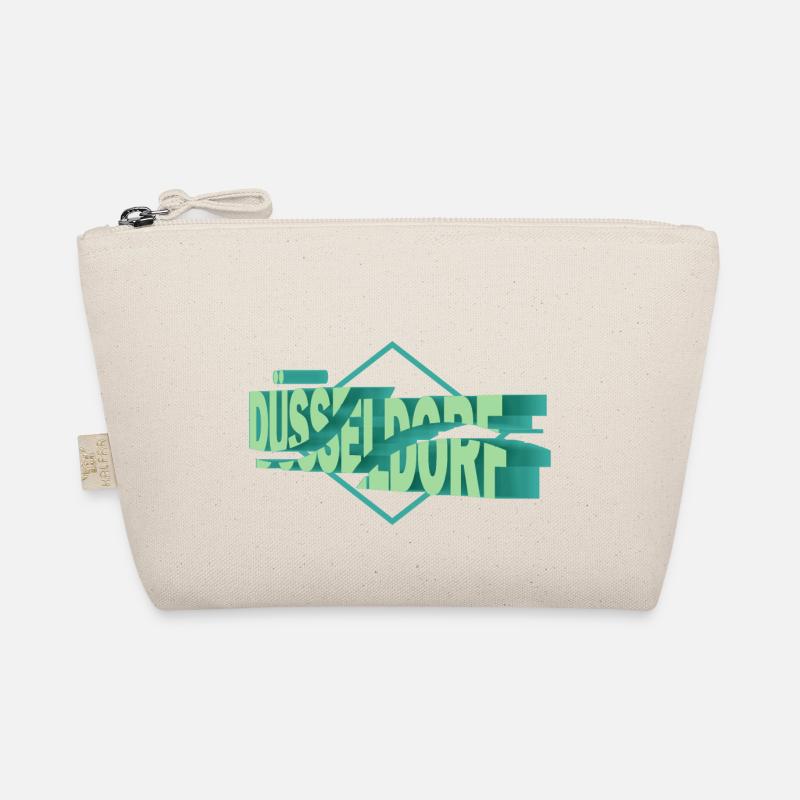 Dusseldorf Germany City 3D Font Skyline Organic Pouch
