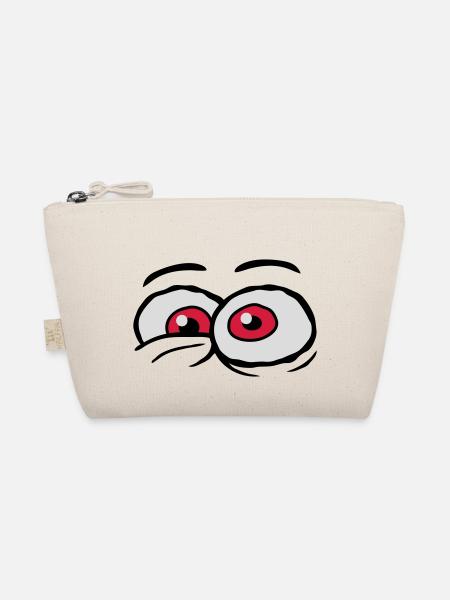 Comic Eyes Crazy Design - Organic Pouch - nature - Front