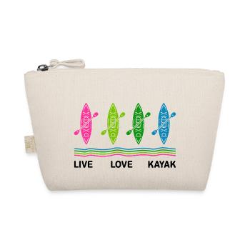 Live Love Kayak Kayaking Rowing Rower Canoe Rower - Bio-Täschchen - Natur - Vorne