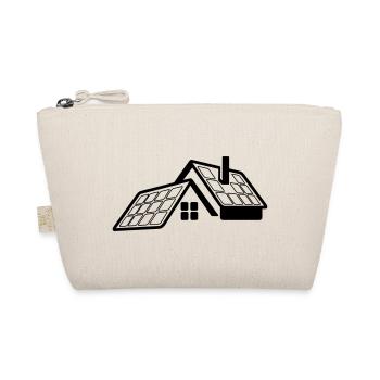 House with solar panels transparent logo - Organic Pouch - nature - Front