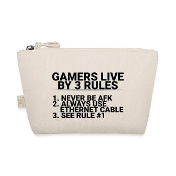 Gamers Live By 3 Rules, Never Be Afk,... 1 - Organic Pouch - nature - Front