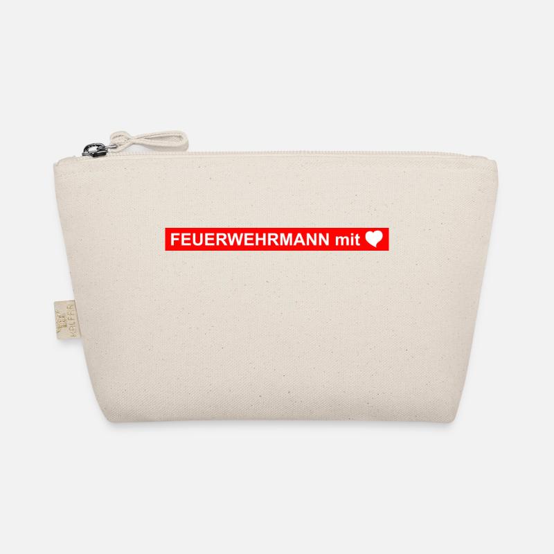 Feuerwehrmann mit Herz - Bio-Täschchen - Natur