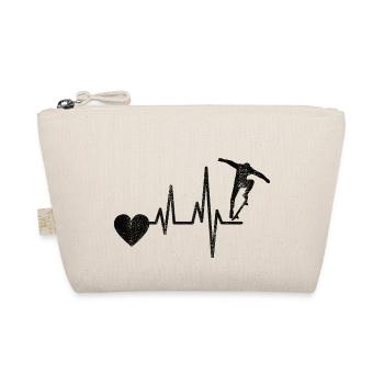 Skateboard Skating Skateboarding Longboard Skater - Organic Pouch - nature - Front