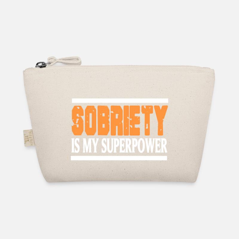 Sobriety Is My Superpower Retro Sober Designs - Organic Pouch - nature